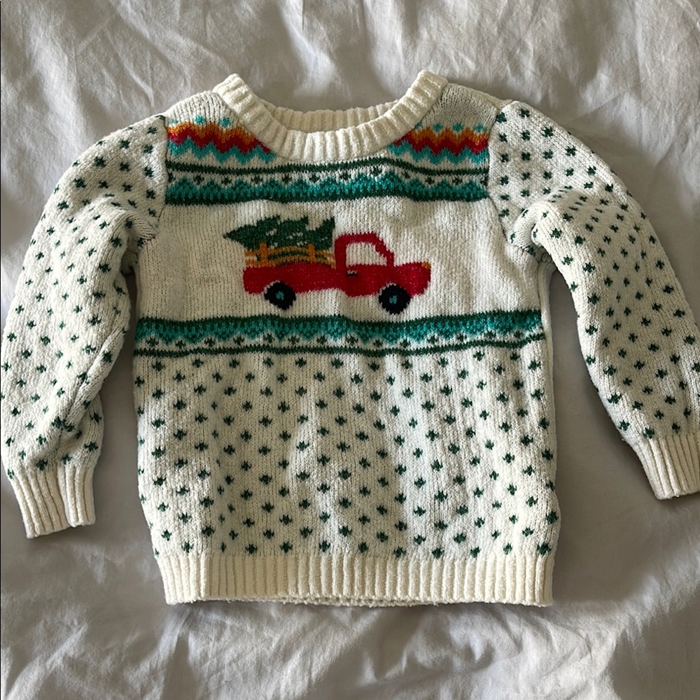 Old Navy - Holiday Sweater Cream with Red Truck